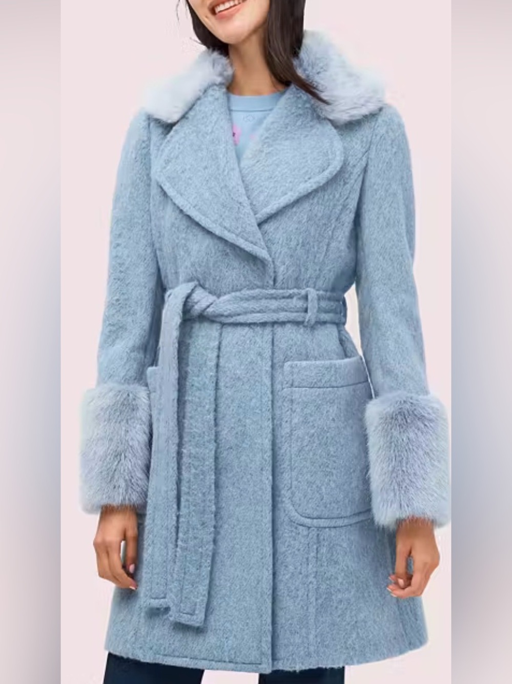 Kate Spade Fluffy Tie-waist Coat